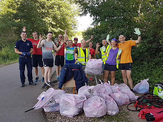 Post Parkrun Litter Pick? It's litterally the best rubbish idea ever!  P.S. If you meet a man looking for a shoe or glove, let them know we found it!