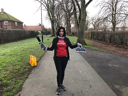 Litter-Alley Plogging down Green Drive