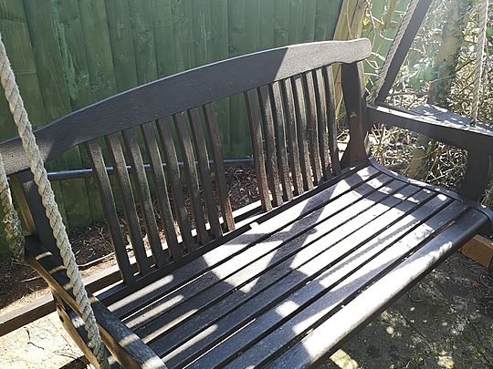 Sanding and staining in the sun