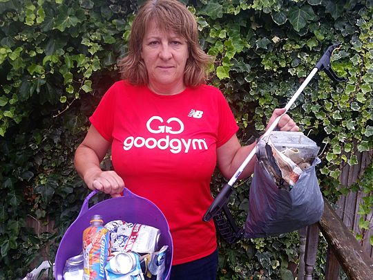 Litter-picking in the drizzle