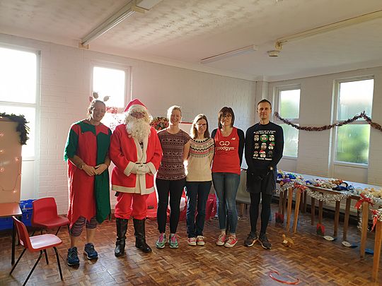 Five GoodGym Ruuners, Four Santa's Grottos, Three Mince pies, Two High vis runners and a room full of presents 