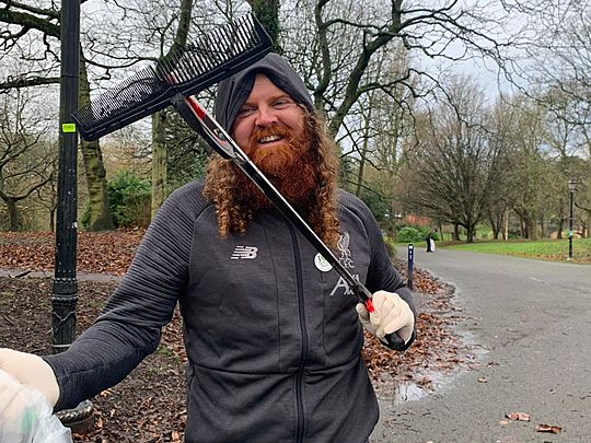 We're combing for litter in Sefton Park