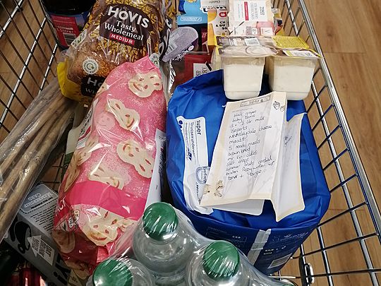 Weekly shopping trip for an elderly isolating neighbour