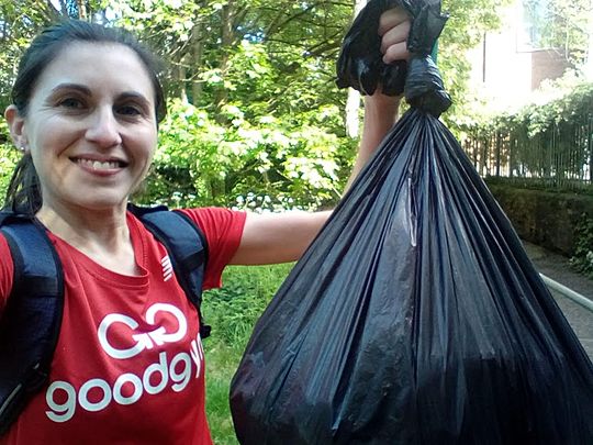 Litter picking in the Woods