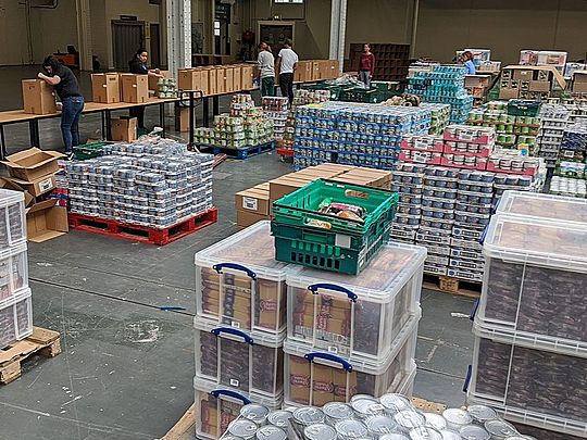 Help to sort essential food donations