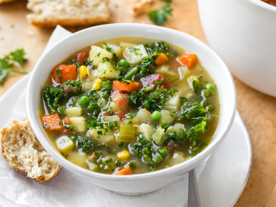 Veg Soup - lose the bok choi, chuck in some 'shrooms!