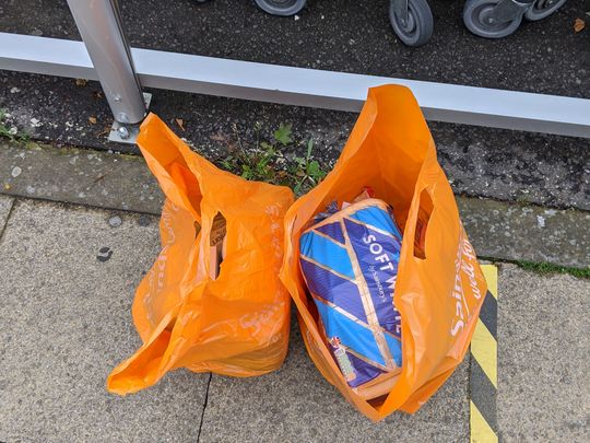 Supermarket dash between downpours