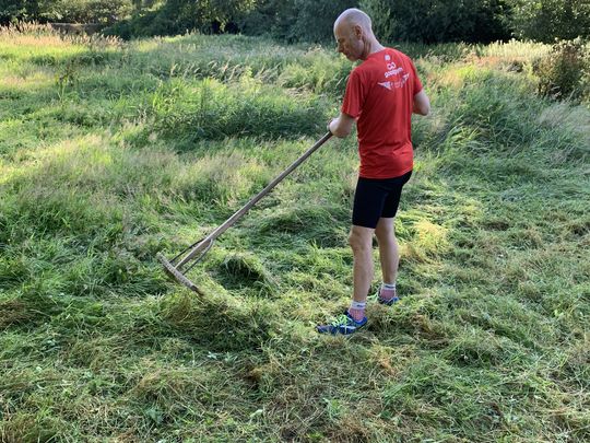 Exer-scything in the sun