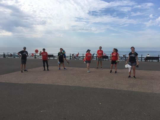 Saturday sea dipping litter pickers