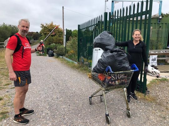 Getting trollied along the river