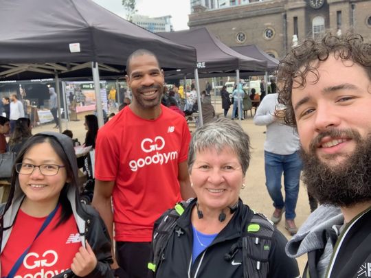 Pitching up tents at Royal Arsenal farmer's market