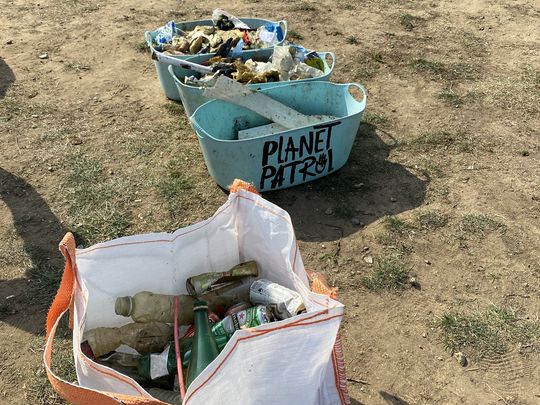 Litter picking for world cleanup day