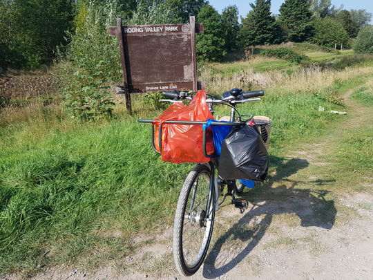 mobile litter pick in Roding Valley park