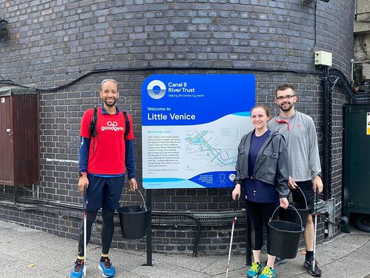 Litter picking along our stretch of Little Venice