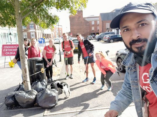 Dog Tired from the Litter Pick