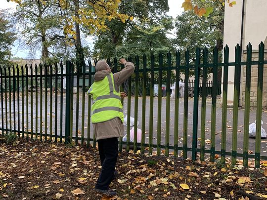 Blowing Litter Away At Potternewton Park