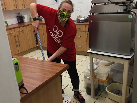 Always find us cleaning the kitchen at parties.. 