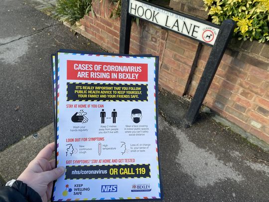 Delivering leaflets to Keep Welling Safe