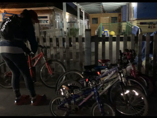 Sorting out bikes and litter picking at Hannah More Primary School