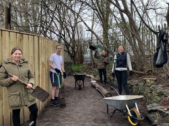 Tidying the path around middle paddock