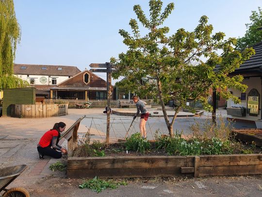 Tidying the farm up on a sunny Wednesday morning