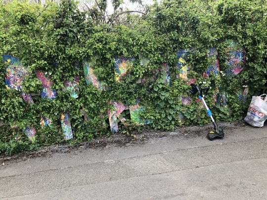 Clearing path sign and Litter pick @ Rivermead