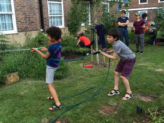 Another fun evening of weeding and planting