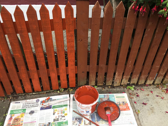 Painting the fence red