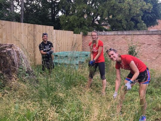 Weeding at St Clement's Orchard