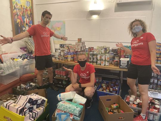 A beefy stack of food donations