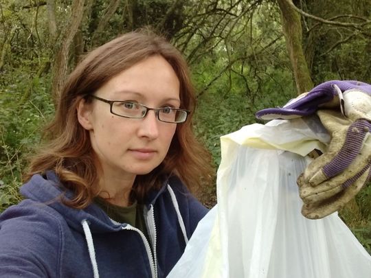 Pre-work litter pick at Sandford Brake