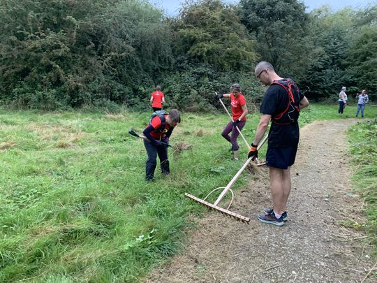 Hay Hoe - let's rake! It's off to the field we go...