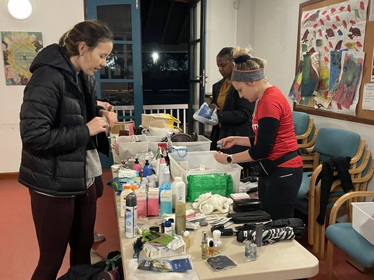 Packing toiletries bags for rough sleepers 🧴 🧼 🛁🪥🪒