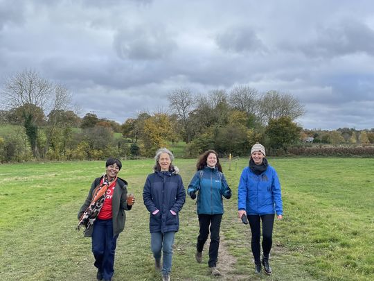 Pulling in the green belt with a long walk.