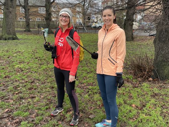 We picked litter to get fitter