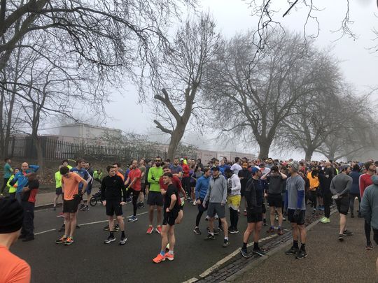 A Parkrun fan helping out to scan