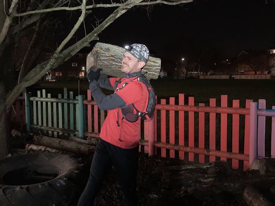 After a log day when  the (bark) chips are down, we spread some goodgym joy and got into the (park) groove