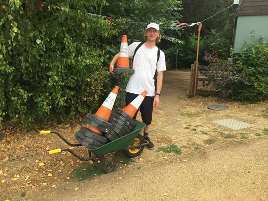 collecting cones and volunteering at colourful catton