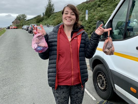 Litter picking at The Roaches