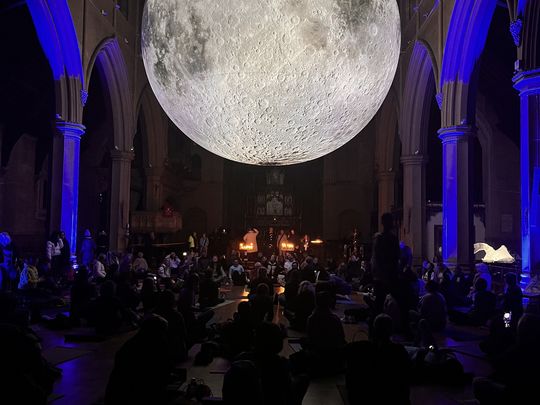 Yoga under the moon