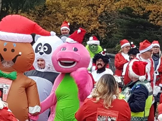 Running for Colchester & Ipswich Charity dressed as Santa!