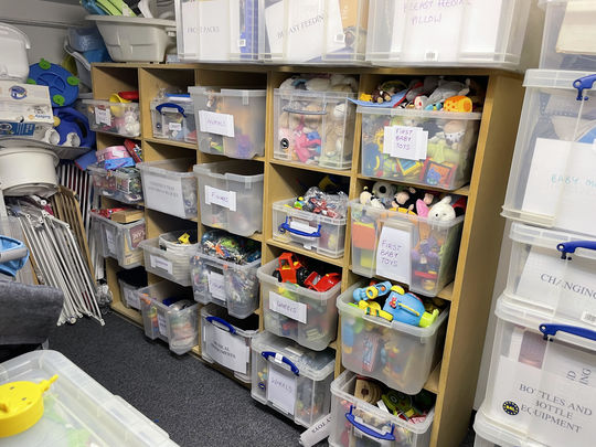 Sorting the donations at Growbaby