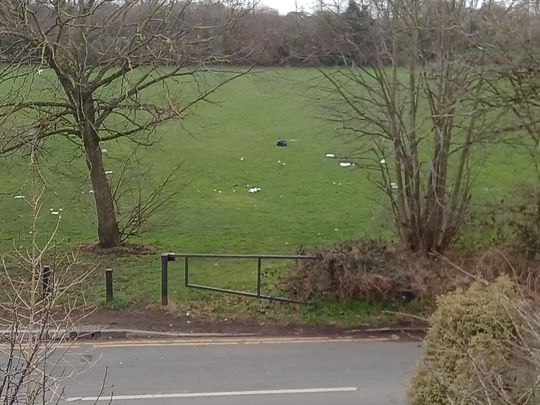 Trafford FC litter strewn