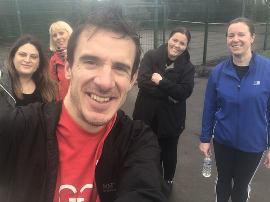 GoodGym walkers leafleting for the Walkathon! 