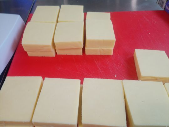 Blocks of cheddar at BFC