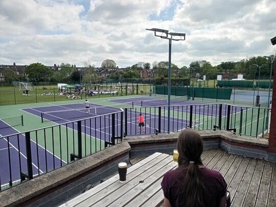 Came for the donations, stayed for the tennis and a pint