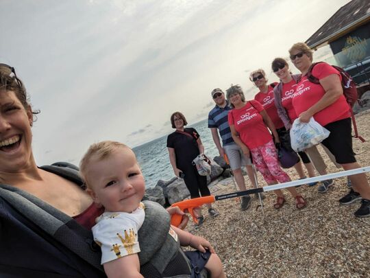 Blustery beach clean