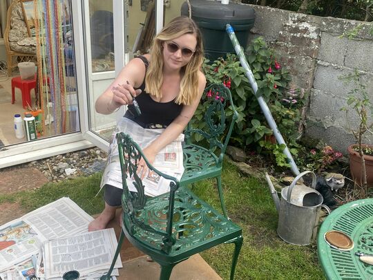 Giving garden chairs a regal makeover for Roy