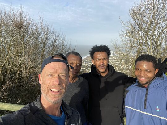 GoodGym Barnet a long way from home helps out in Chesil Beach in a Cliffside Dash to help refugees! 