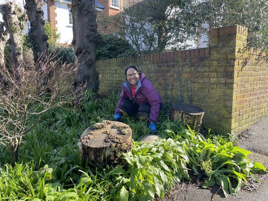 Weeding Hailsham Close Patch 